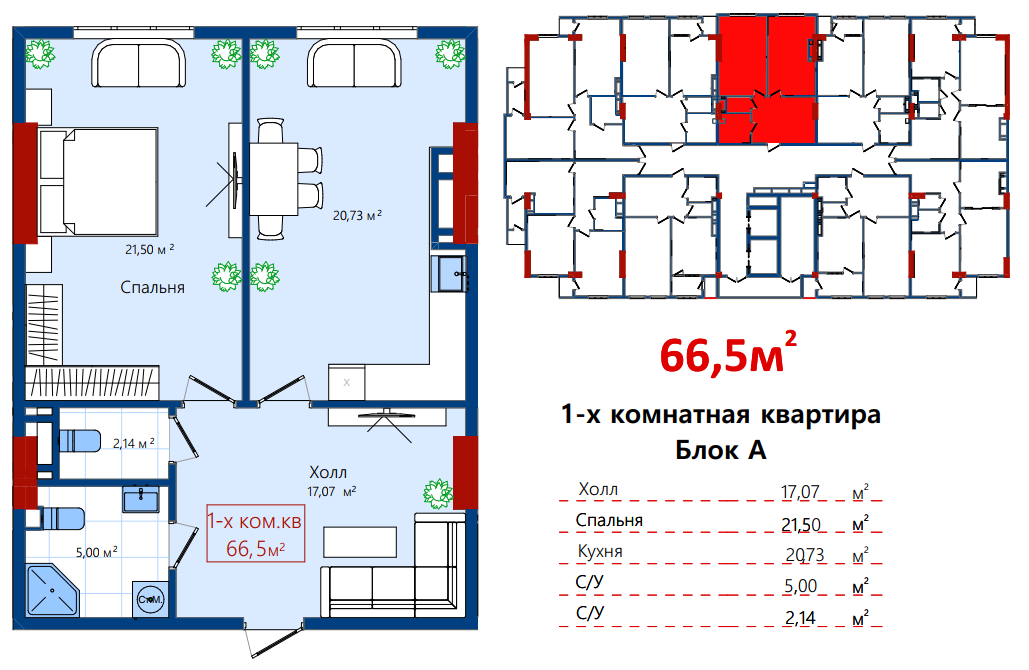 1-комнатная квартира